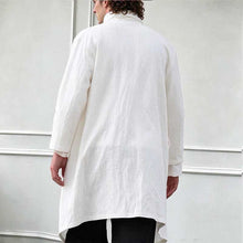 Load image into Gallery viewer, Vintage Linen Mid-Length Stand Collar Trench Coat
