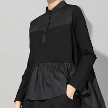 Load image into Gallery viewer, Long-sleeved Patchwork Slim-fitting Babydoll Shirt
