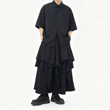 Load image into Gallery viewer, Japanese High-waist Asymmetrical Ruffle Wide-leg Skirt-pants
