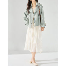 Load image into Gallery viewer, Women's Short Drawstring Cotton Trench Coat
