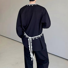 Load image into Gallery viewer, French V-neck Beaded Loose Shirt
