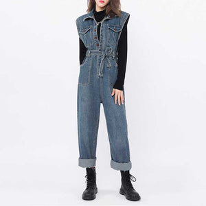 Vintage Sleeveless Cargo Jumpsuit