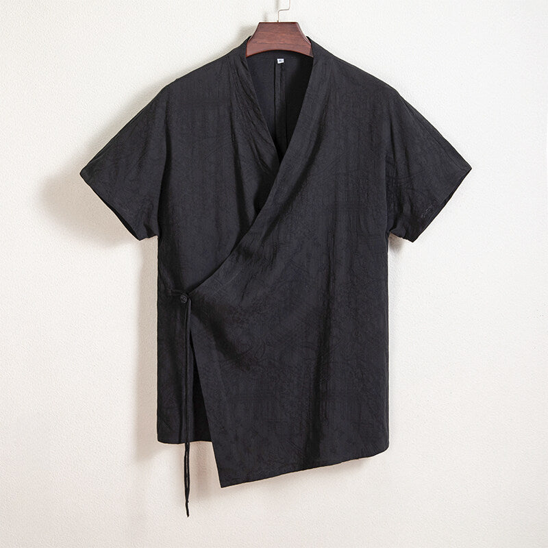 Cotton and Linen Kimono Loose Cardigan Shirt