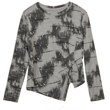 Load image into Gallery viewer, Women's Tie Dye Asymmetrical Hem Slim Long Sleeve Top
