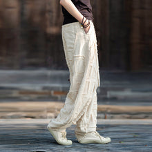 Load image into Gallery viewer, Raw-edge Linen Wide-leg Harem Pants
