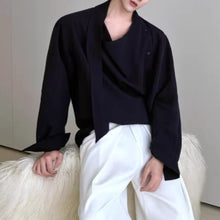 Load image into Gallery viewer, Retro Pullover Irregular Ribbon Shirt
