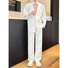 Load image into Gallery viewer, Adjustable Collar Deep Plunging V Neck Cutout Loose Shirt
