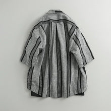 Load image into Gallery viewer, Japanese Striped Loose Kimono Shirt Half Sleeve Cardigan
