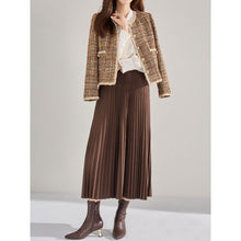 Load image into Gallery viewer, Women's High-waisted Loose Pleated Midi Skirt
