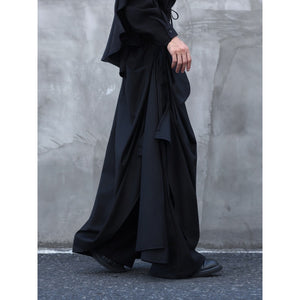 Irregular Double-layered Floor-length Culottes Wide-leg Trousers