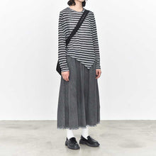 Load image into Gallery viewer, Crew Neck Striped Casual Irregular Hem Shirt
