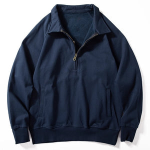 Half-zip Lapel Loose Casual Long-sleeved Sweatshirt