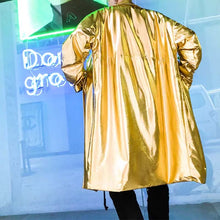 Load image into Gallery viewer, Glossy Reflective Stage Performance Trench Coat
