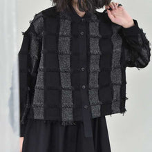 Load image into Gallery viewer, Tassel-trimmed Patchwork Lapel Loose Shirt
