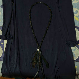 Vintage Cotton and Linen Braided Tie Necklace
