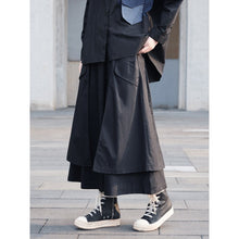 Load image into Gallery viewer, Dark layered pocket skirt
