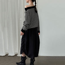 Load image into Gallery viewer, Striped Off-shoulder Wool Sweater
