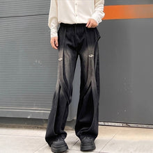 Load image into Gallery viewer, Washed Distressed Patchwork Deconstructed Jeans
