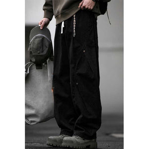 Vintage Double Pleat Wide-leg Drawstring Scimitar Pants