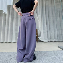 Load image into Gallery viewer, Scimitar Button Loose Casual Wide-leg Pants
