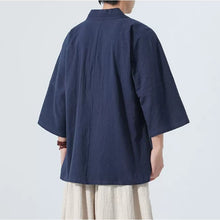Load image into Gallery viewer, Cotton Three Quarter Sleeve Zen Cardigan Shirt

