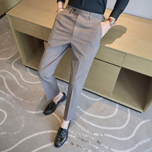 Casual Slim-fit Striped Trousers