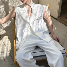 Load image into Gallery viewer, Handmade Pearl Embroidered Jacquard Stand Collar Vest
