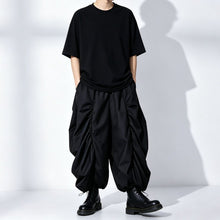 Load image into Gallery viewer, Japanese Asymmetric Pleated High-waist Drawstring Wide-leg Pants
