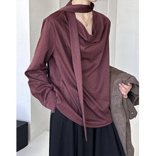 Load image into Gallery viewer, Stack collar Ribbon Shirt
