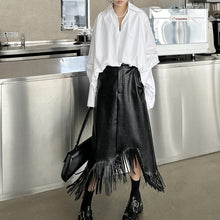 Load image into Gallery viewer, V-neck Irregular Pleated Long-sleeved Shirt
