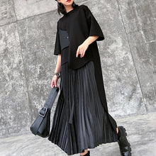 Load image into Gallery viewer, Japanese Casual Two-piece Irregular Short-sleeved Pleated Skirt
