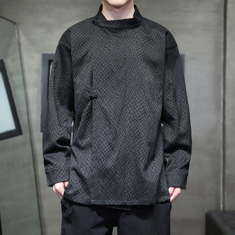 Vintage Python Jacquard Disc-button Shirt