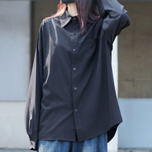 Load image into Gallery viewer, Black Slim Japanese Loose Shirt

