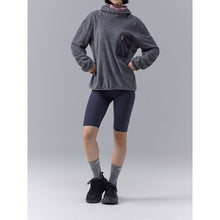 Load image into Gallery viewer, Fluffy Fleece Contrast Zipper Chest Pocket High Neck Hooded Pullover
