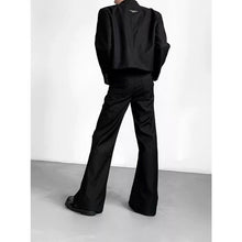 Load image into Gallery viewer, Slim Draped Straight Slight Flare Suit Pants
