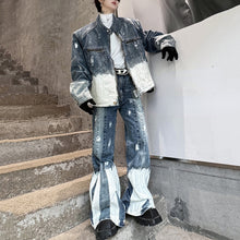 Load image into Gallery viewer, Zippered Casual Denim Jacket Loose Two-piece Set
