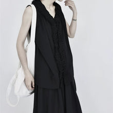 Load image into Gallery viewer, Loose-fitting Sleeveless Ruffled Shirt Vest
