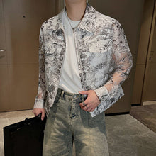 Load image into Gallery viewer, Vintage Jacquard Transparent Short Jacket
