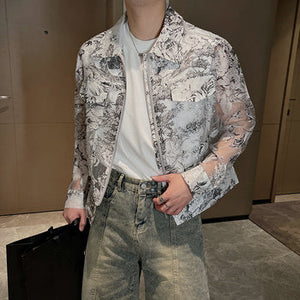 Vintage Jacquard Transparent Short Jacket