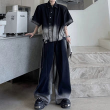 Load image into Gallery viewer, Ombré Denim Short-sleeve Jacket and Jeans Two-piece Set
