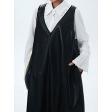 Load image into Gallery viewer, Women's Japanese Asymmetric V Neck Sleeveless Loose Vest Dress
