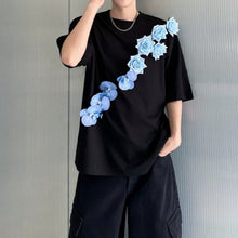 Load image into Gallery viewer, 3D Blue Floral Applique Oversized T-Shirt
