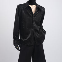 Load image into Gallery viewer, Sequined Casual Loose Peak Collar Shirt
