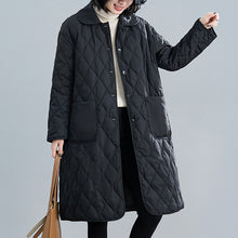 Load image into Gallery viewer, Loose Mid-length Diamond-patterned Coat
