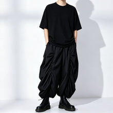 Load image into Gallery viewer, Japanese Asymmetric Pleated High-waist Drawstring Wide-leg Pants

