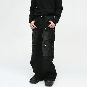 Multi-pocket Wide-leg Cargo Jeans