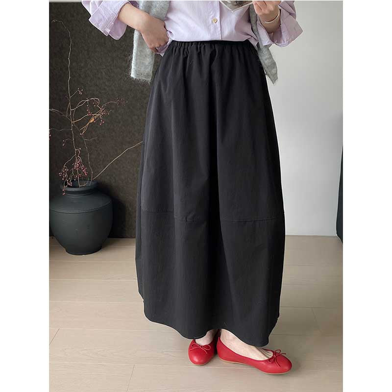 Elastic Waist Loose Casual Long Skirt