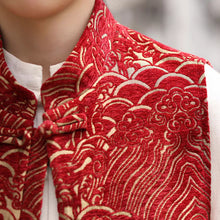 Load image into Gallery viewer, Auspicious Cloud Pattern Jacquard Stand-up Collar Vest
