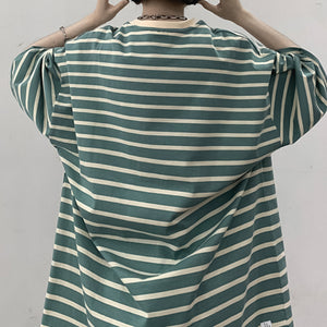 Striped Half-sleeved Round Neck Short-sleeved T-shirt