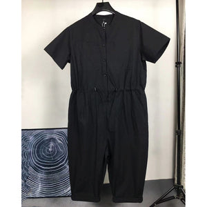 Men's Summer Black Loose Jumpsuit